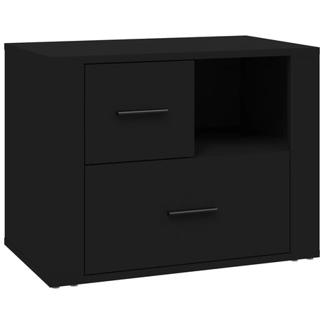 Comodino Nero 60x36x45 cm in Legno Multistrato