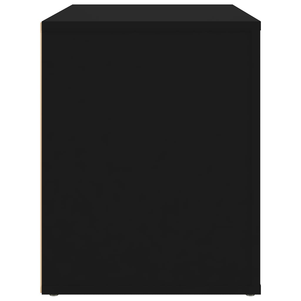 Comodino Nero 60x36x45 cm in Legno Multistrato