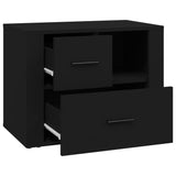 Comodino Nero 60x36x45 cm in Legno Multistrato