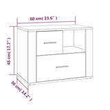 Comodino Rovere Sonoma 60x36x45 cm in Legno Multistrato