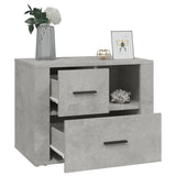 Comodino Grigio Cemento 60x36x45 cm in Legno Multistrato