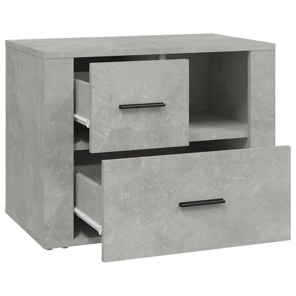 Comodino Grigio Cemento 60x36x45 cm in Legno Multistrato