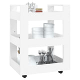 Carrello da Cucina Bianco 60x45x80 cm in Legno Multistrato