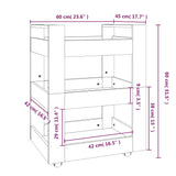 Carrello da Cucina Bianco 60x45x80 cm in Legno Multistrato