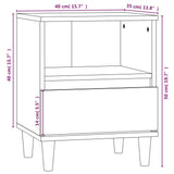 Comodino Rovere Fumo 40x35x50 cm