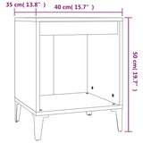 Comodino Bianco Lucido 40x35x50 cm