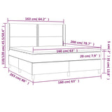 Giroletto a Molle con Materasso Tortora 160x200 cm in Tessuto