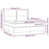 Giroletto a Molle con Materasso Tortora 180x200 cm in Tessuto