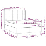 Giroletto a Molle con Materasso Marrone Scuro 140x200cm Tessuto