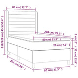 Giroletto a Molle con Materasso Tortora 80x200 cm inTessuto