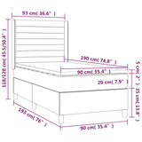 Giroletto a Molle con Materasso Crema 90x190 cm in Tessuto