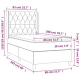 Giroletto a Molle con Materasso Tortora 80x200 cm inTessuto