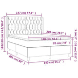 Giroletto a Molle con Materasso Marrone Scuro 140x200cm Tessuto