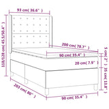 Giroletto a Molle con Materasso Blu 90x200 cm inTessuto