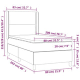 Giroletto a Molle con Materasso Crema 80x200 cm inTessuto