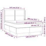 Giroletto a Molle con Materasso Tortora 140x200 cm in Tessuto