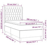 Giroletto a Molle con Materasso Blu 90x200 cm inTessuto