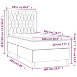 Giroletto a Molle con Materasso Marrone Scuro 100x200cm Tessuto