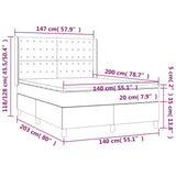 Giroletto a Molle con Materasso Tortora 140x200 cm in Tessuto