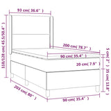 Giroletto a Molle con Materasso Grgio 90x200 cm in Similpelle