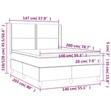 Giroletto a Molle con Materasso Bianco 140x200 cm in Similpelle