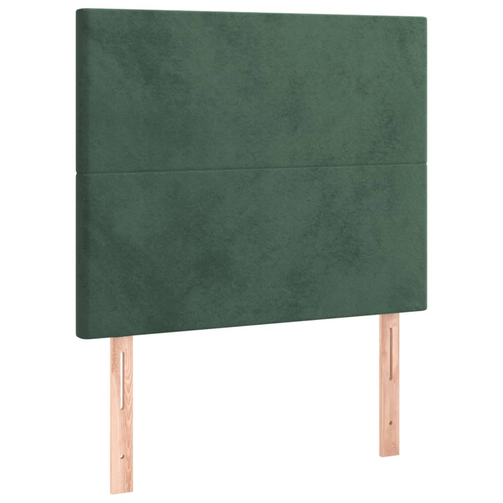 Giroletto a Molle con Materasso Verde Scuro 80x200 cm Velluto