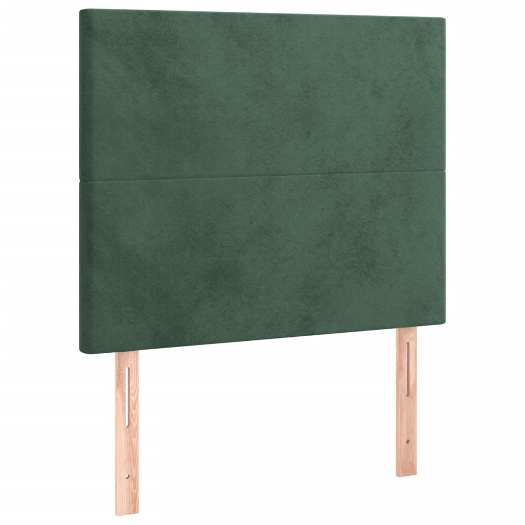 Giroletto a Molle con Materasso Verde Scuro 90x190 cm Velluto