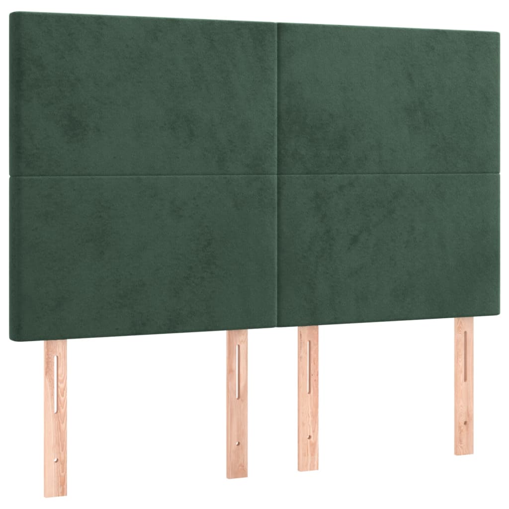 Giroletto a Molle con Materasso Verde Scuro 140x190 cm Velluto