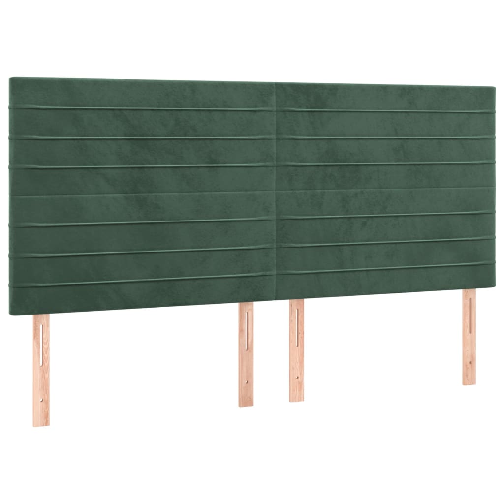 Giroletto a Molle con Materasso Verde Scuro 200x200 cm Velluto