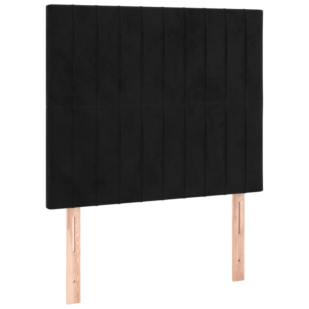 Giroletto a Molle con Materasso Nero 90x190 cm in Velluto