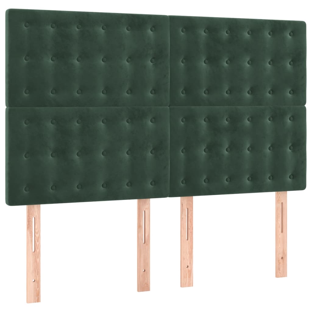 Giroletto a Molle con Materasso Verde Scuro 140x190 cm Velluto