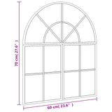 Specchio da Parete Nero 60x70 cm Arco in Ferro