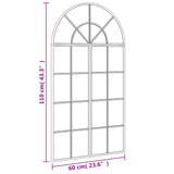 Specchio da Parete Nero 60x110 cm Arco in Ferro