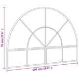 Specchio da Parete Nero 100x70 cm Arco in Ferro