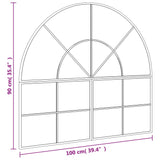 Specchio da Parete Nero 100x90 cm Arco in Ferro