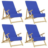 Asciugamani da Spiaggia 4pz Blu Reale 60x135 cm Tessuto 400 GSM