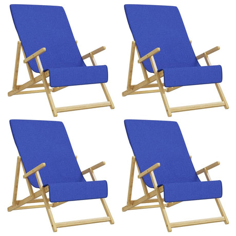 Asciugamani da Spiaggia 4pz Blu Reale 60x135 cm Tessuto 400 GSM