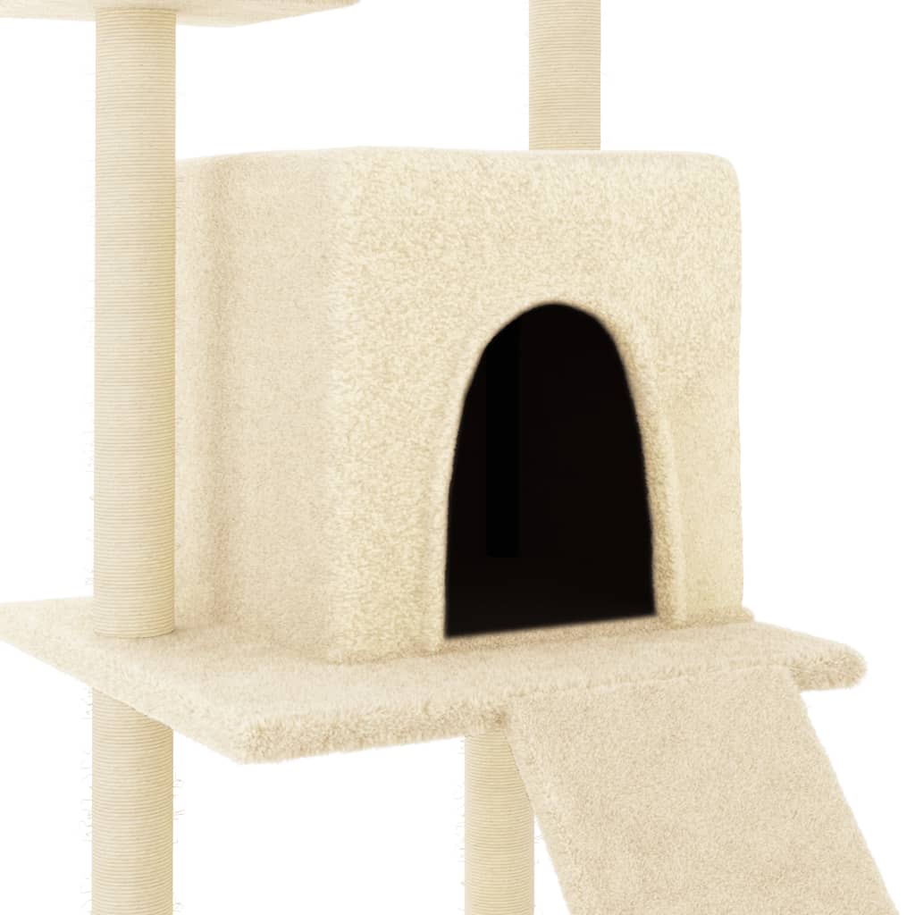 Albero per Gatti con Tiragraffi in Sisal Crema 110 cm