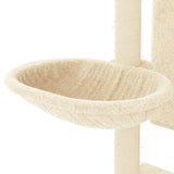 Albero per Gatti con Tiragraffi in Sisal Crema 130,5 cm