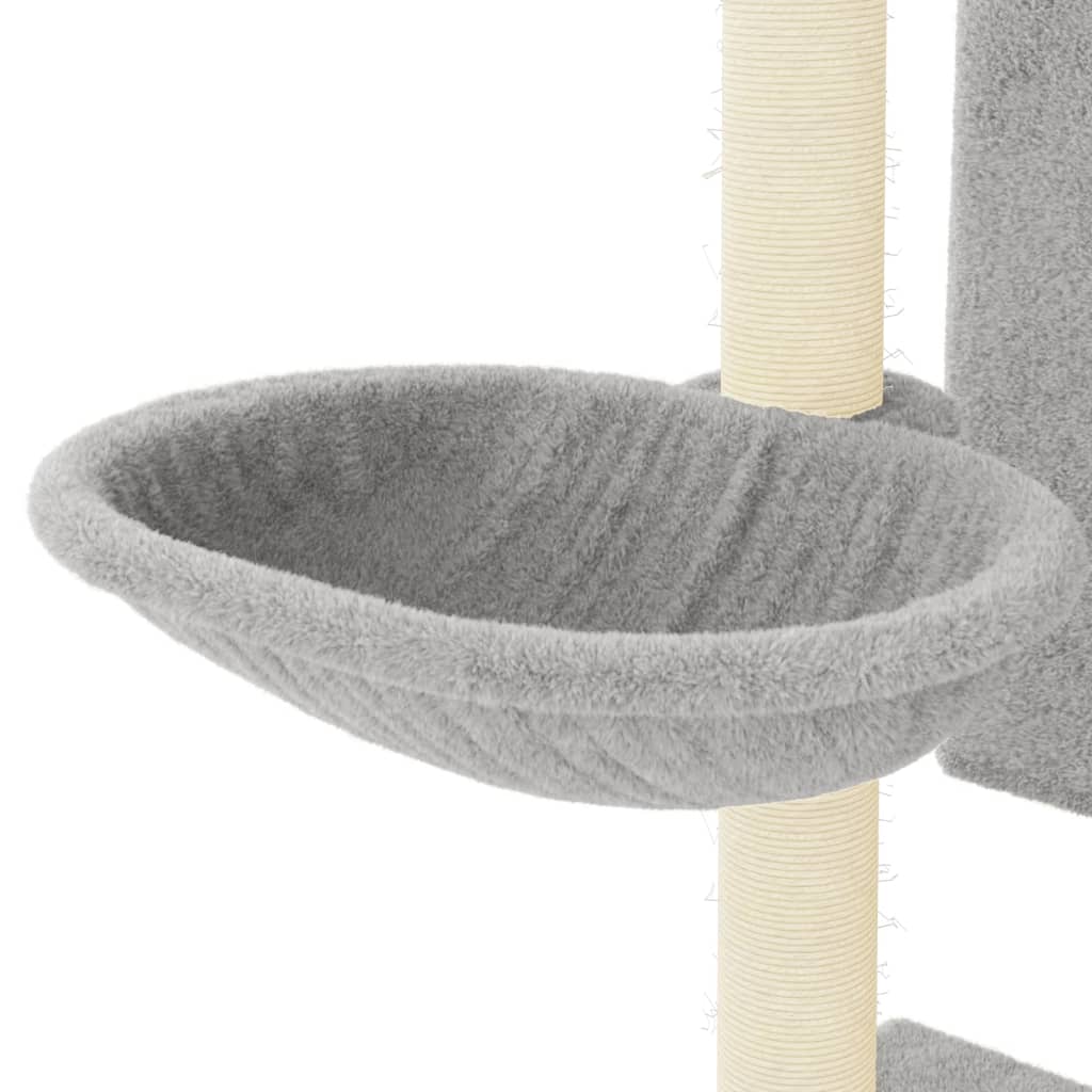 Albero per Gatti con Tiragraffi in Sisal Grigio Chiaro 130,5 cm