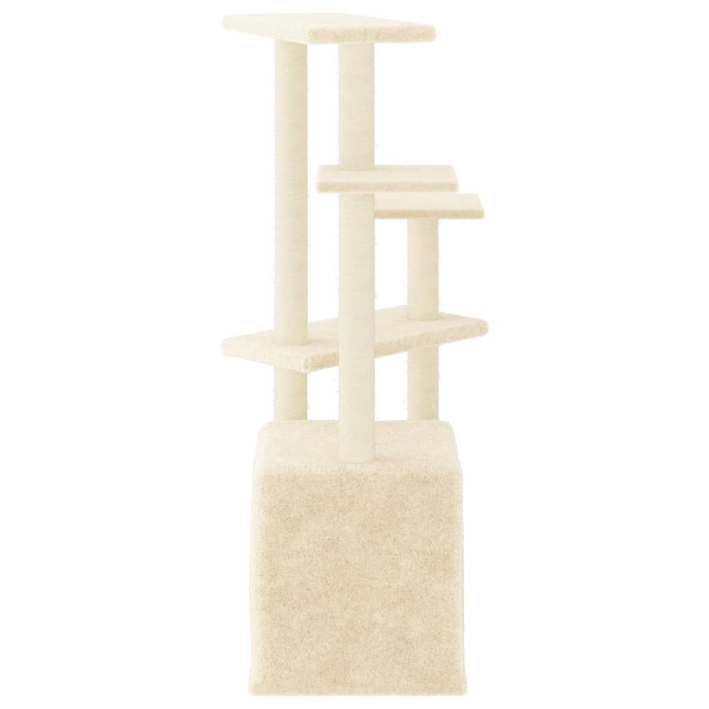 Albero per Gatti con Tiragraffi in Sisal Crema 107,5 cm