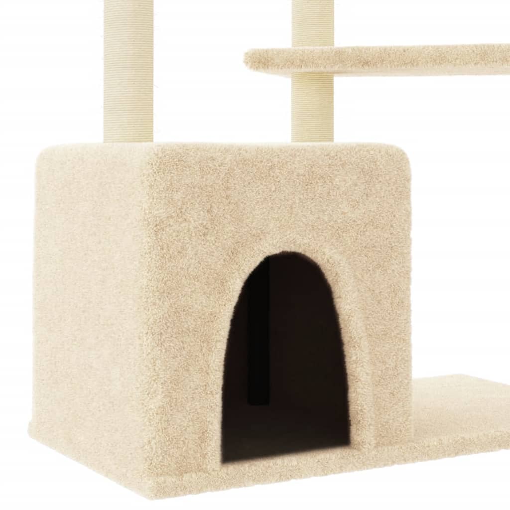 Albero per Gatti con Tiragraffi in Sisal Crema 107,5 cm