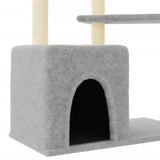 Albero per Gatti con Tiragraffi in Sisal Grigio Chiaro 107,5 cm