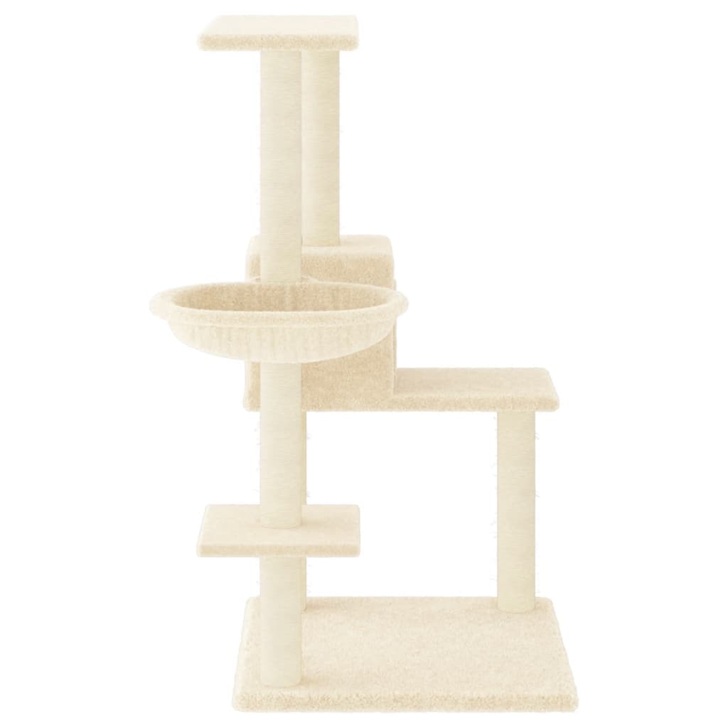 Albero per Gatti con Tiragraffi in Sisal Crema 95 cm