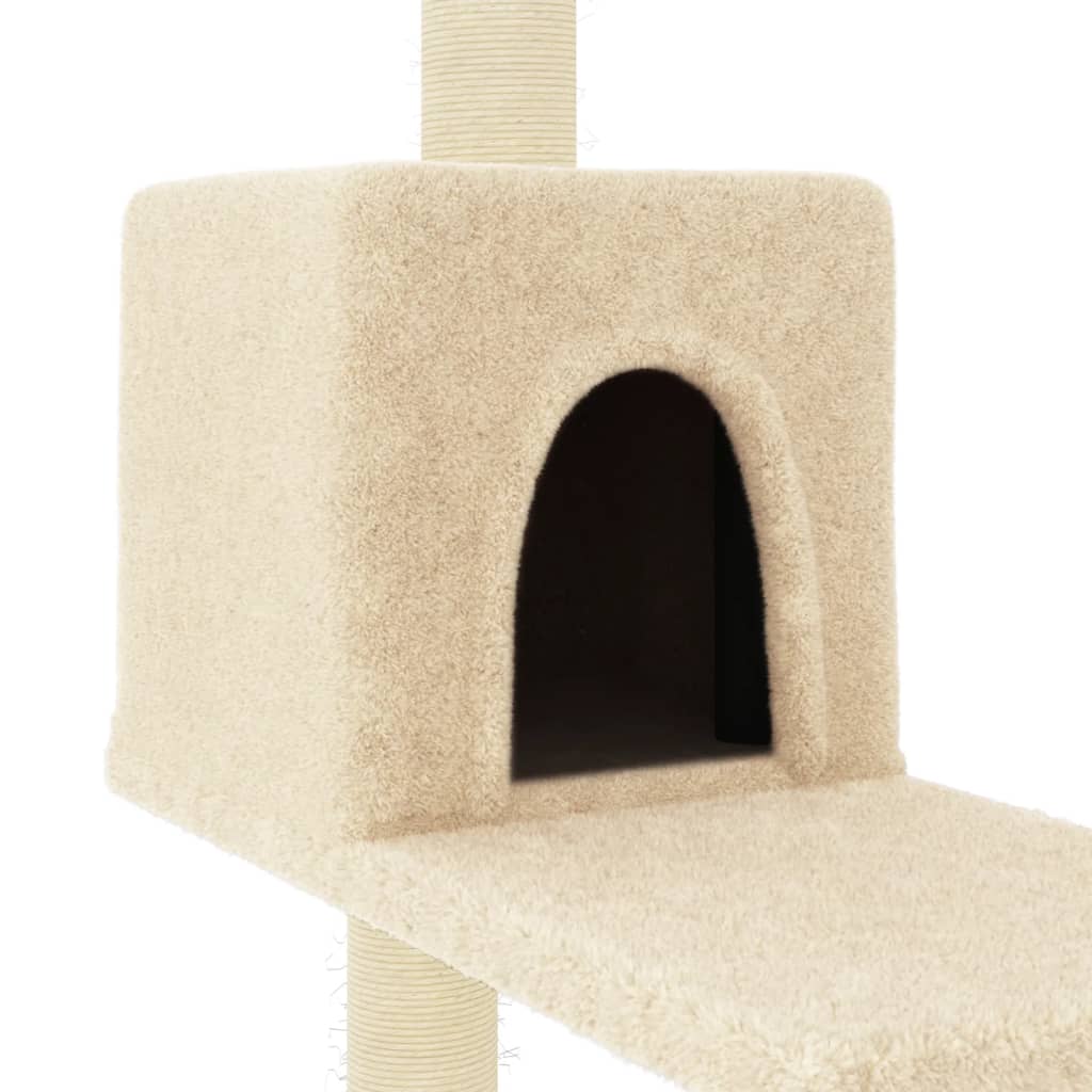 Albero per Gatti con Tiragraffi in Sisal Crema 95 cm