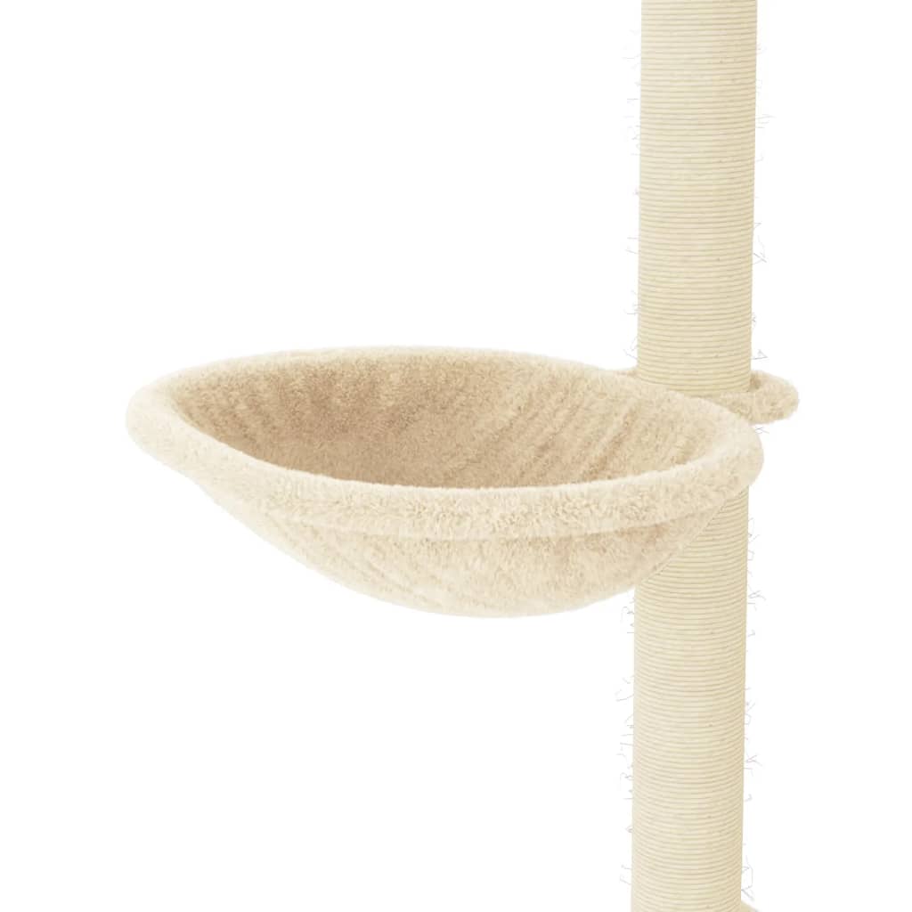 Albero per Gatti con Tiragraffi in Sisal Crema 95 cm