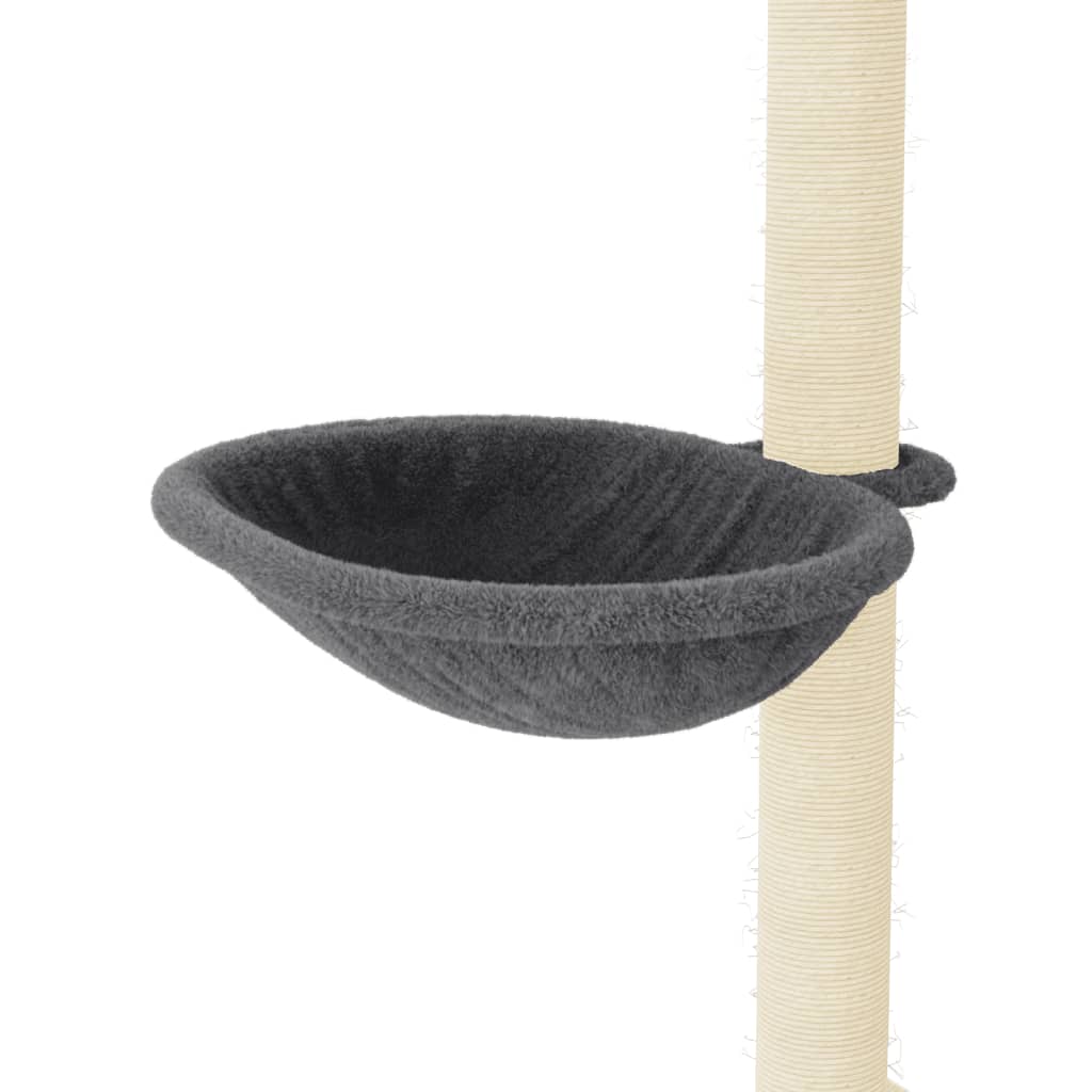 Albero per Gatti con Tiragraffi in Sisal Grigio Scuro 95 cm