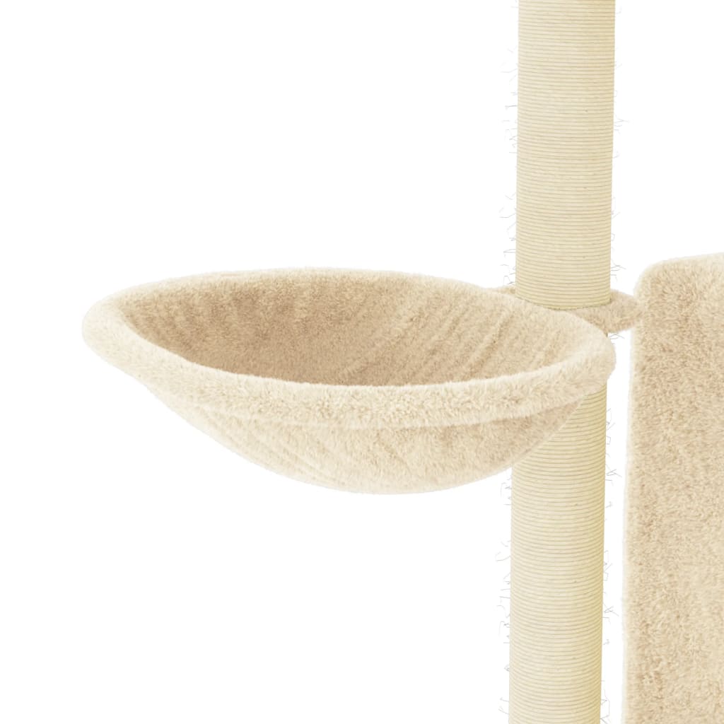 Albero per Gatti con Tiragraffi in Sisal Crema 96,5 cm