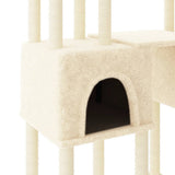 Albero per Gatti con Tiragraffi in Sisal Crema 199 cm