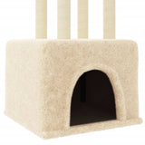 Albero per Gatti con Tiragraffi in Sisal Crema 133,5 cm